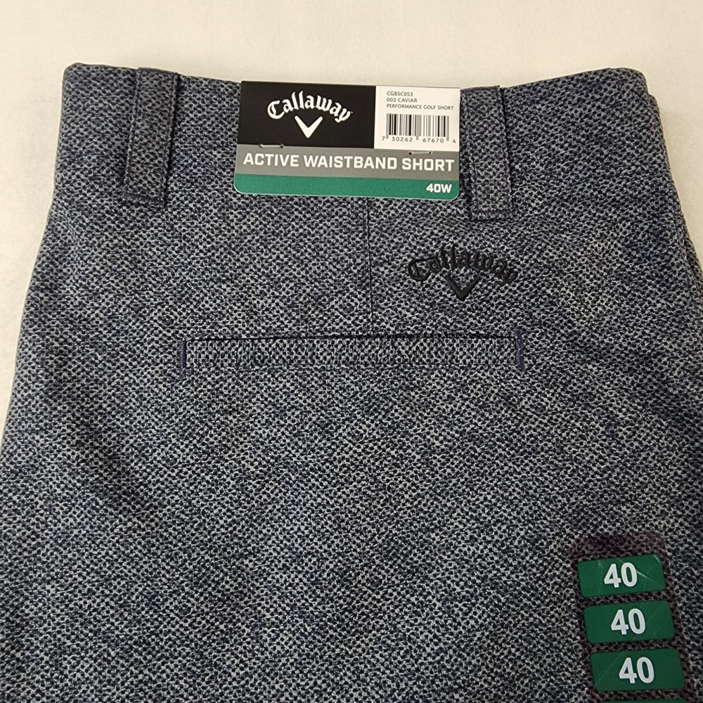 Callaway Performance Golf Shorts Mens 40 Caviar Grey Active Waistband CGBSC053